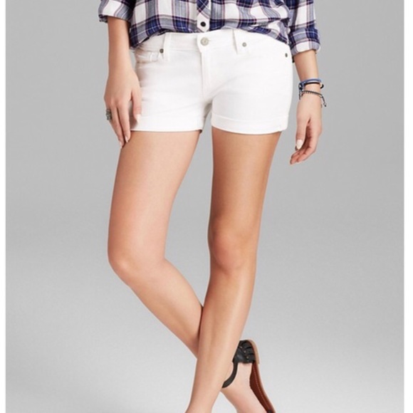 paige white denim shorts